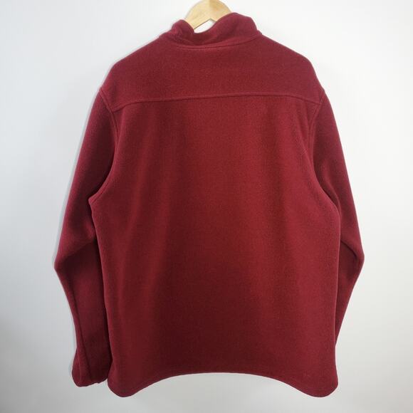 LL Bean Maroon 1/2 zip pull over fleece sweatshirt Size Large Tall - Picture 3 of 10